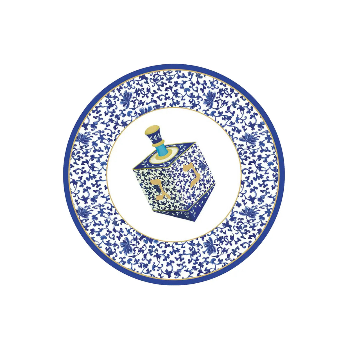 CASPARI DREIDELS DESSERT PLATES 8ct