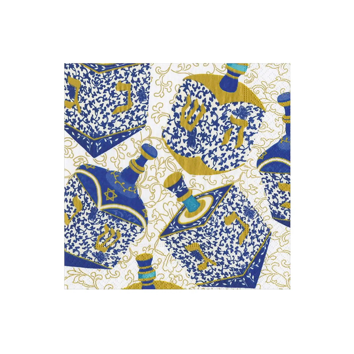 CASPARI PATTERNED DREIDELS COCKTAIL NAPKINS 20ct