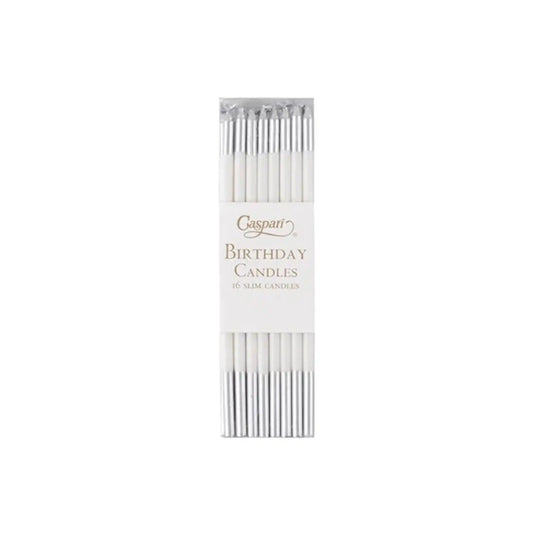 CASPARI SLIM CANDLES WHITE/SILVER
