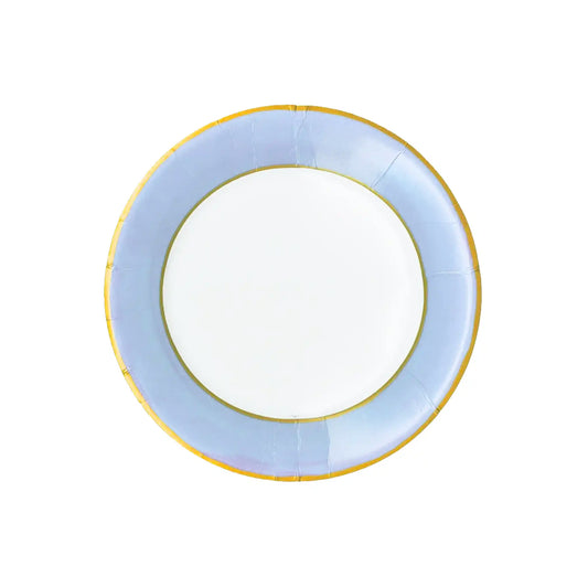 CASPARI WATERCOLOR BLUE DESSERT PLATES 8ct