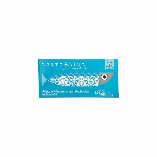 CASTROVINCI MEDITERRANEAN ANCHOVIES FILLETS IN OLIVE OIL 48g