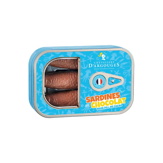 CHEVALIER D'ARGOUGES MILK CHOCOLATE SARDINES TIN 980g