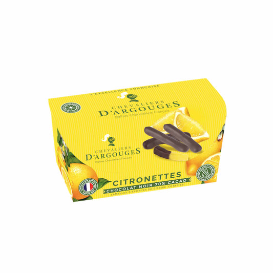 CHEVALIERS D'ARGOUGES CANDIED LEMON PEELS WITH DARK CHOCOLATE 170g