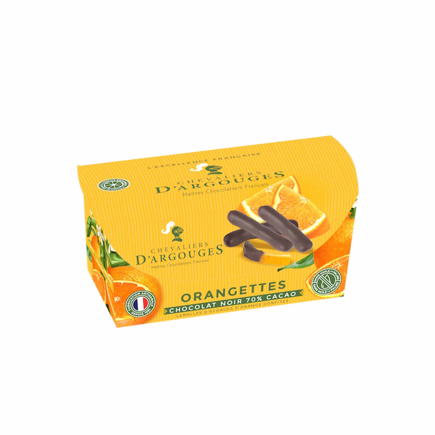CHEVALIERS D'ARGOUGES CANDIED ORANGE SLICES WITH DARK CHOCOLATE 190g