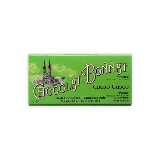 CHOCOLAT BONNAT CACAO CUSCO PEROU 75% DARK CHOCOLATE 100g
