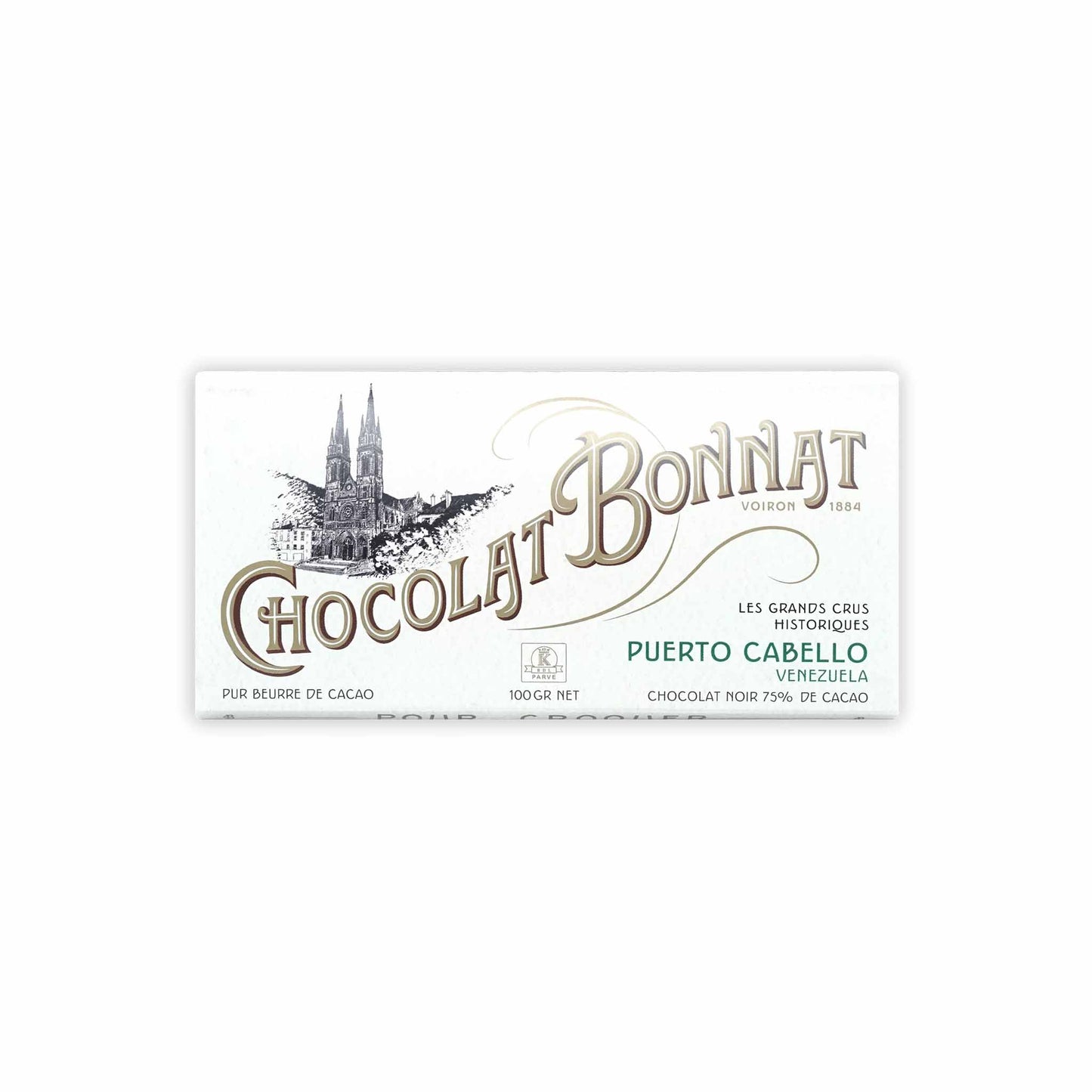 CHOCOLAT BONNAT PUERTO CABELLO, VENEZUELA 75% DARK CHOCOLATE 100g