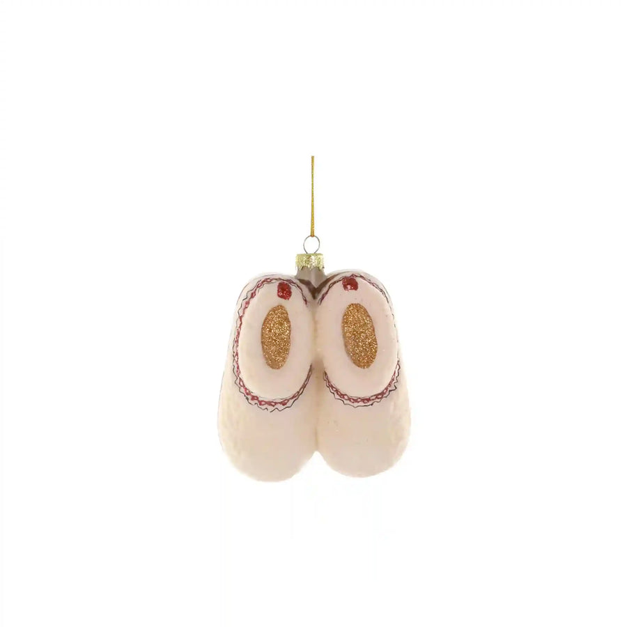 CODY FOSTER COZY FLEECE SLIPPERS ORNAMENT