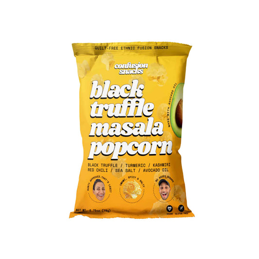 CONFUSION SNACKS BLACK TRUFFLE MASALA POPCORN 2.75oz