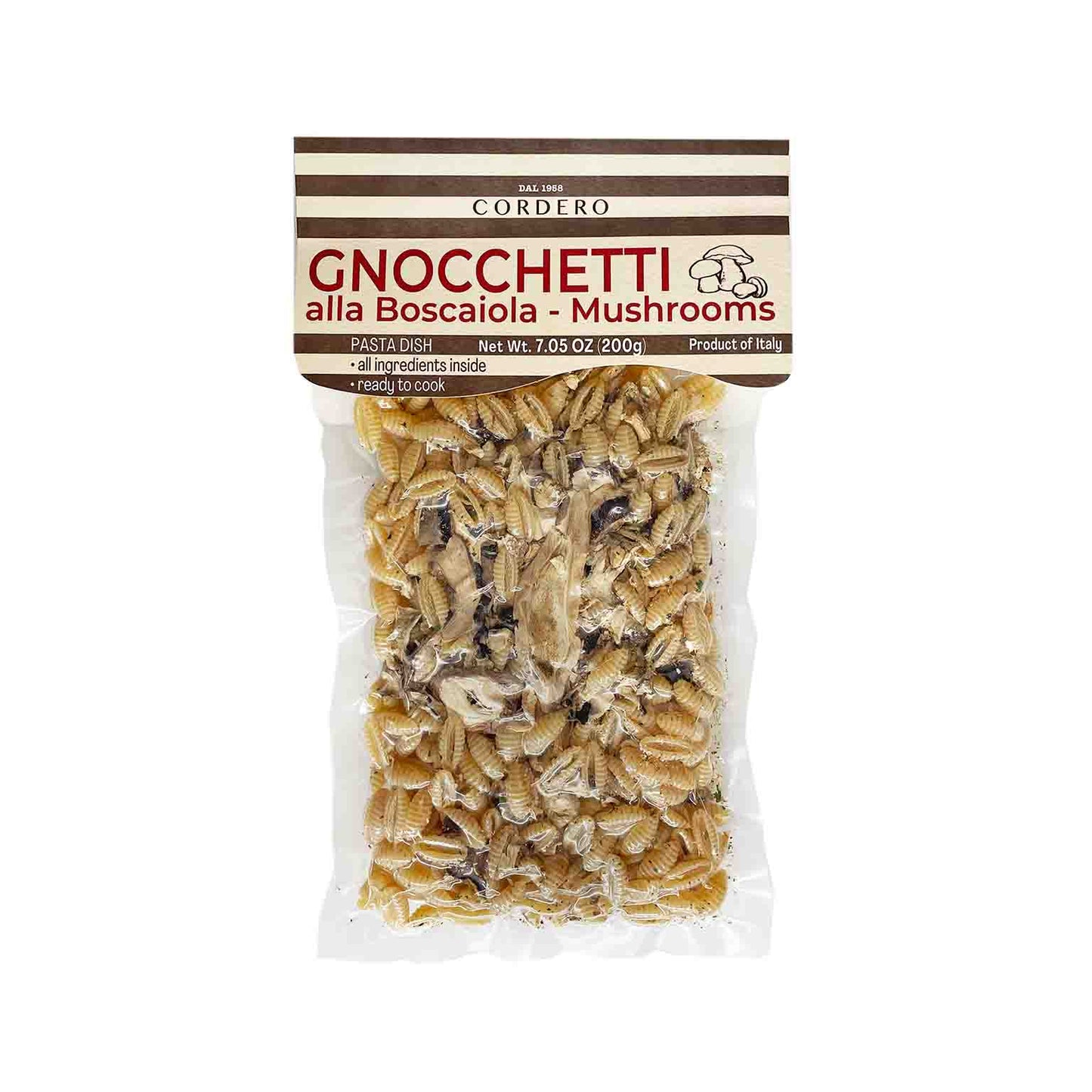 CORDERO READY TO COOK GNOCCHETTI WITH MUSHROOMS 7.05oz