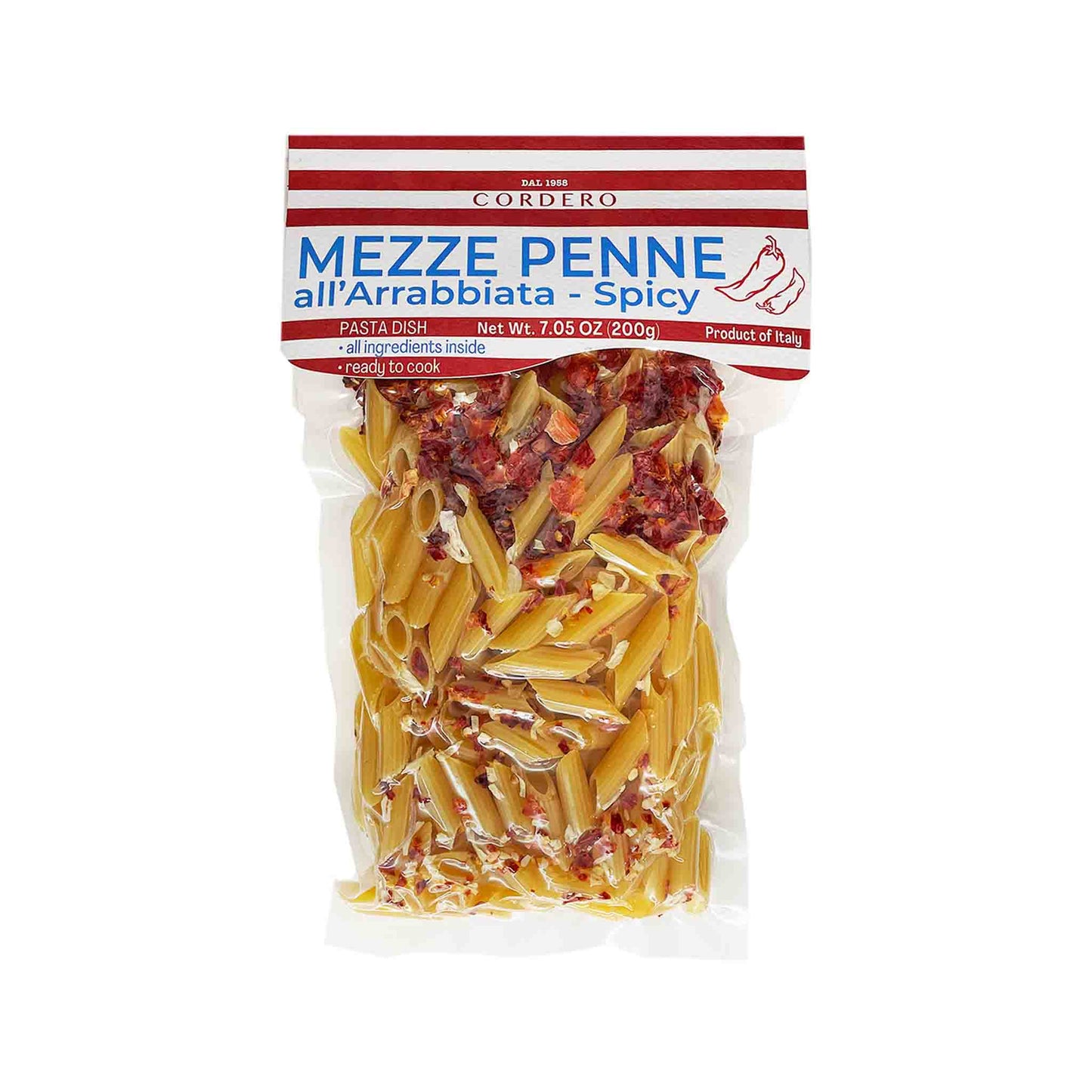 CORDERO READY TO COOK MEZZE PENNE WITH ARRABBIATA 7.05oz