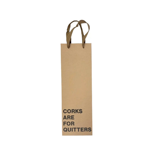 "CORKS ARE FOR QUITTERS" WINE GIFT BAG