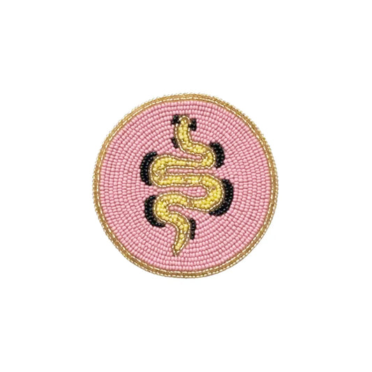 CREATIVE BEADED COTTON COASTER W/SNAKES SET 4pc