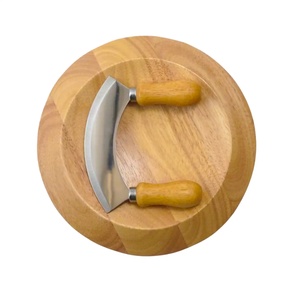 CREATIVE RUBBERWOOD CUTTING BOARD W/MEZZALUNA