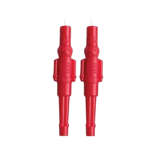 CREATIVE UNSCENTED NUTCRACKER SHAPED RED CANDLE SINGLE