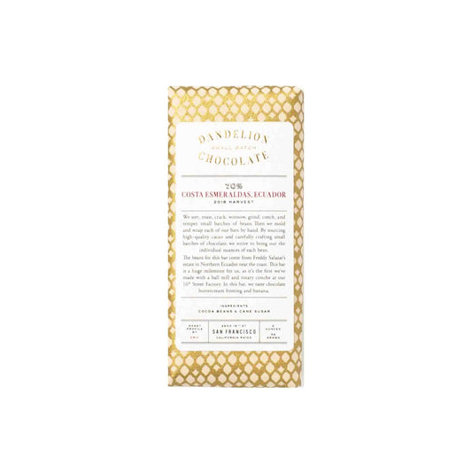 DANDELION COSTA ESMERALDAS ECUADOR 70% DARK CHOCOLATE 2oz