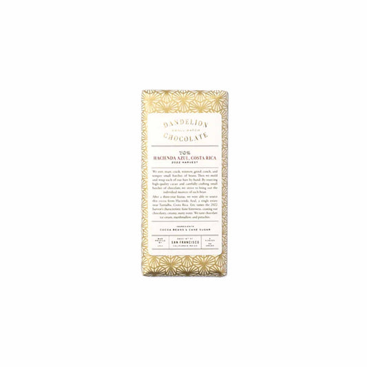 DANDELION HACIENDA AZUL, COSTA RICA 70% DARK CHOCOLATE 2oz