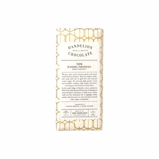 DANDELION RANSIKI INDONESIA 70% DARK CHOCOLATE 56g