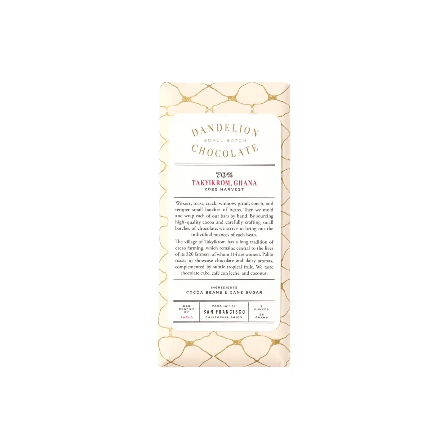 DANDELION TAKYIKROM GHANA 70% 2oz