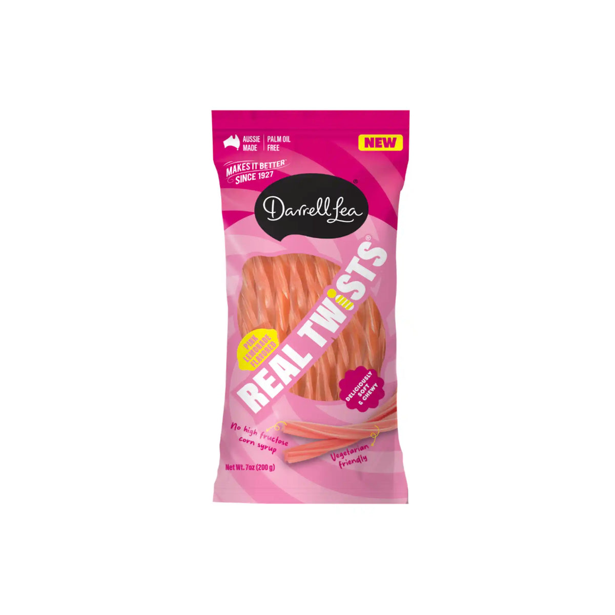DARRELL LEA PINK LEMONADE LICORICE TWISTS 200g