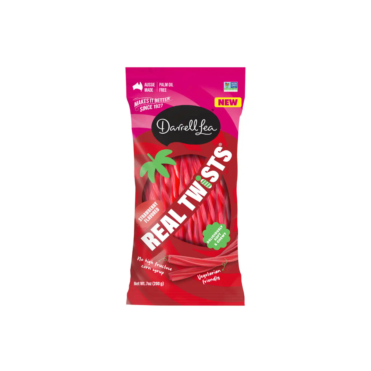 DARRELL LEA STRAWBERRY LICORICE TWISTS 200g