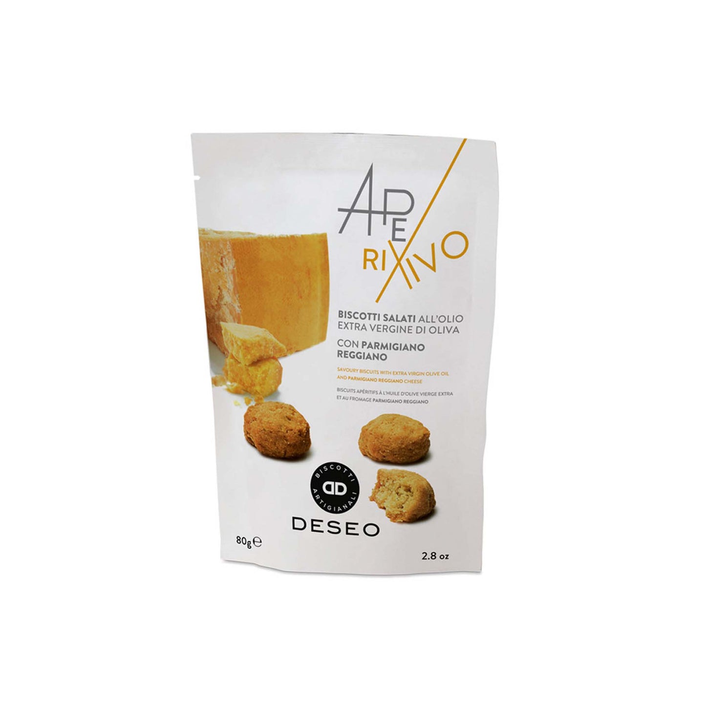 DESEO EVOO PARMIGIANO REGGIANO CHEESE SAVOURY BISCUITS 80g