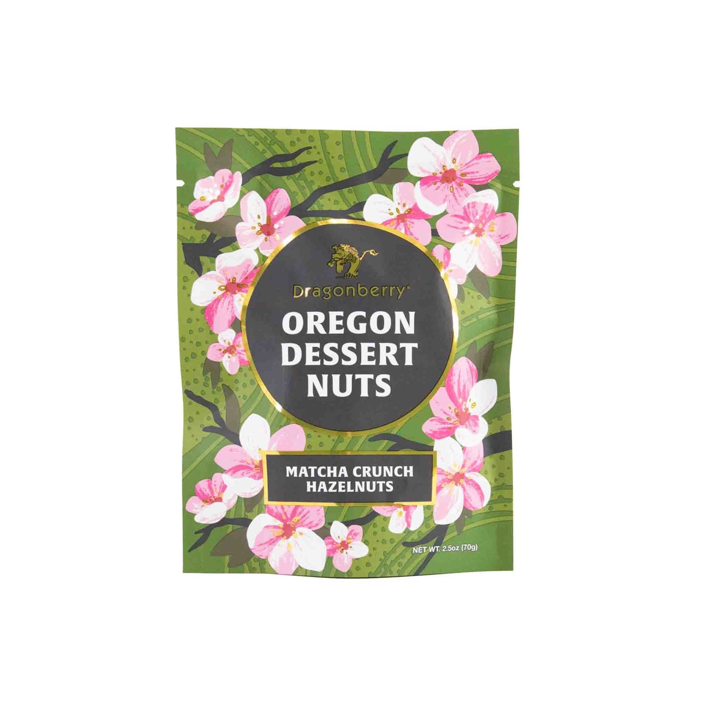 DRAGONBERRY DESSERT NUTS - MATCHA CRUNCH, OREGON HAZELNUTS 70g