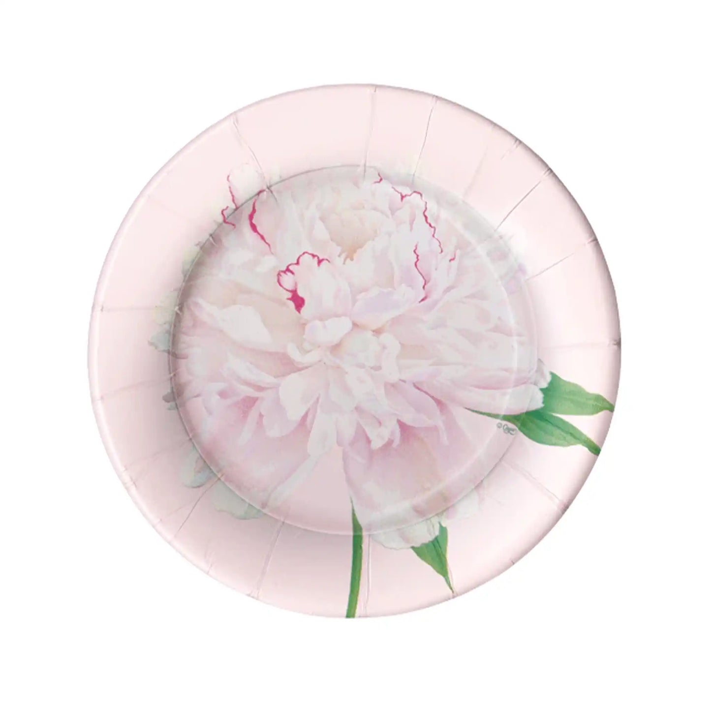 CASPARI DUCHESS PEONIES BLUSH DESSERT PLATES 8 COUNT