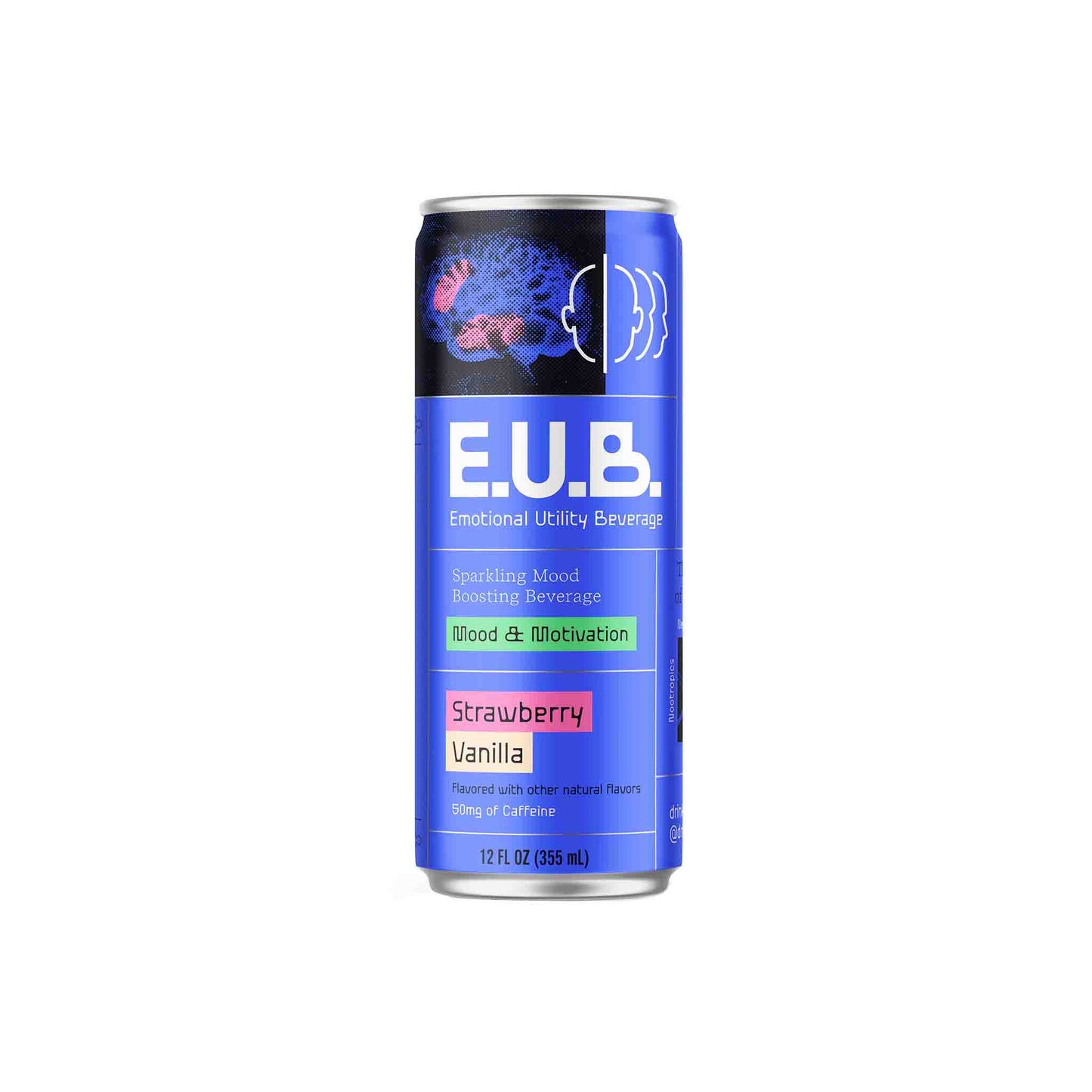 E.U.B. STRAWBERRY VANILLA MOOD & MOTIVATION BEVERAGE 12oz