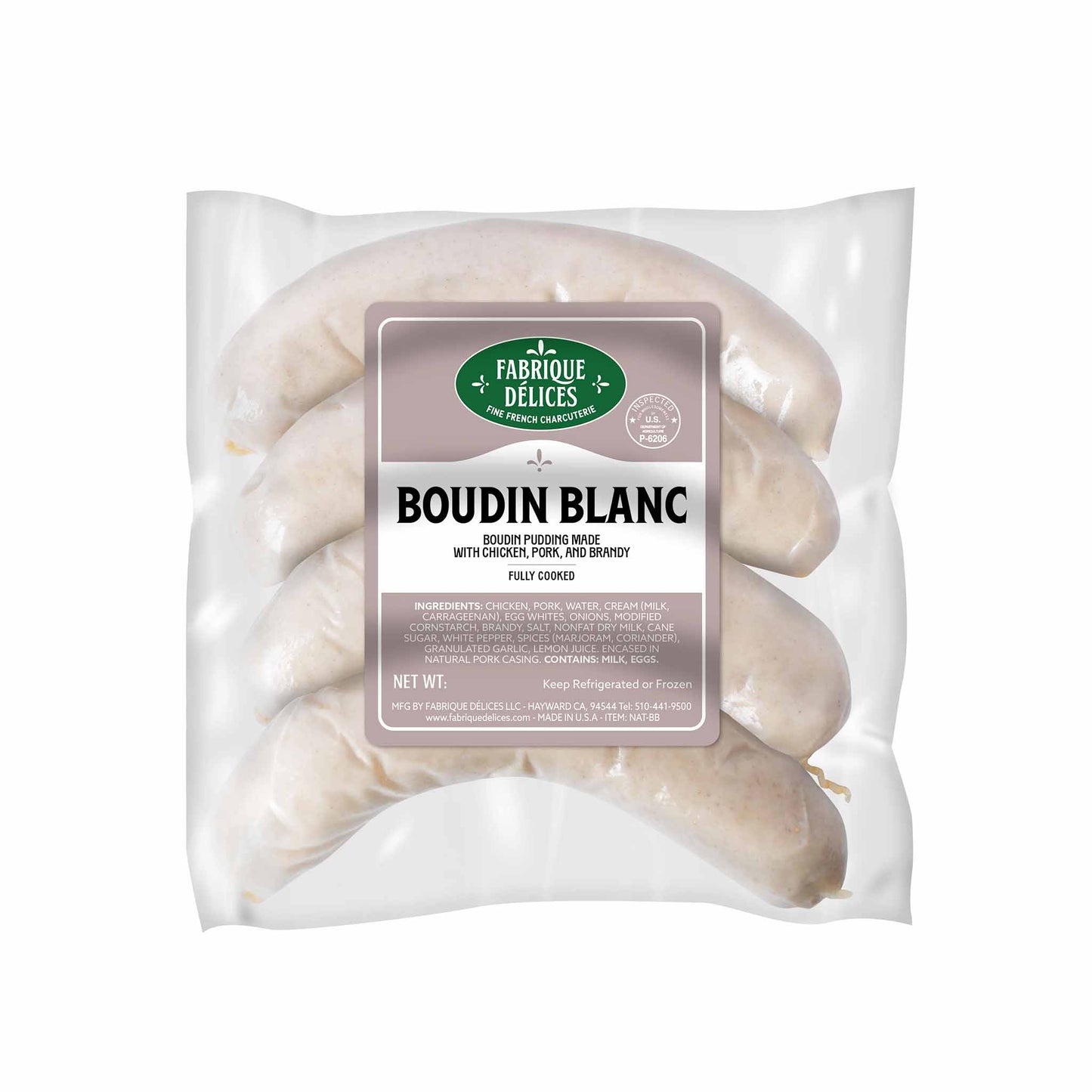 FABRIQUE DELICES BOUDIN BLANC SAUSAGE