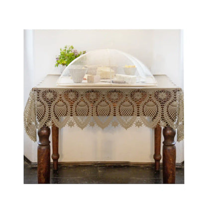 FIORIRA UN GIARDINO VINYL LACE TABLECLOTH - LINEN (59" X 104")