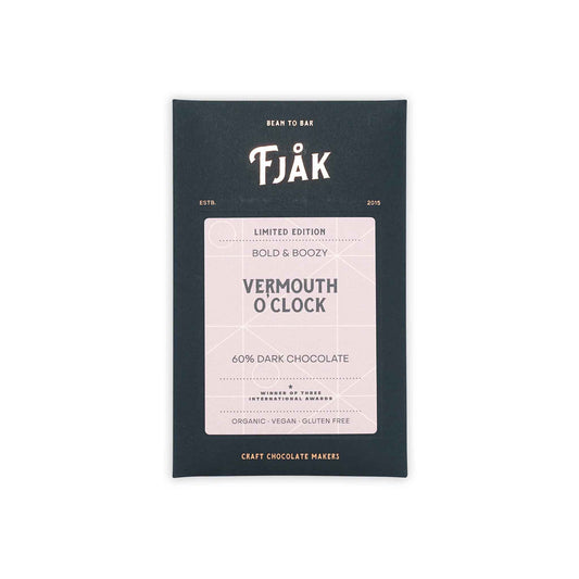 FJAK LIMITED EDITION VERMOUTH O'CLOCK 60% DARK CHOCOLATE 60g