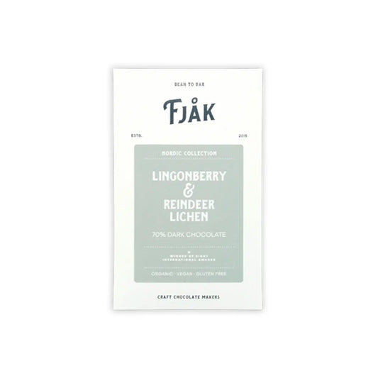 FJAK LINGONBERRY & REINDEER LICHEN 70% DARK CHOCOLATE 60g