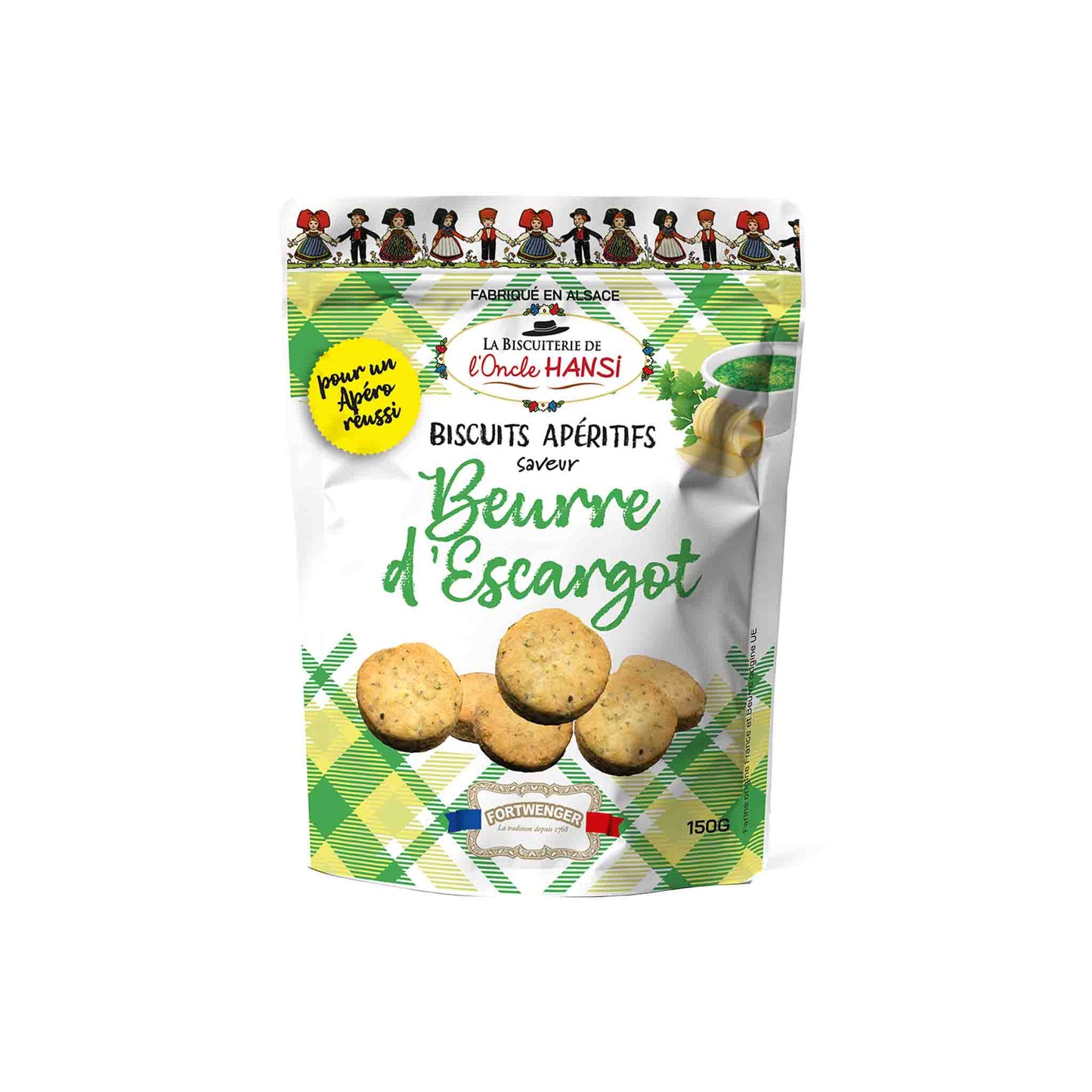 FORTWENGER BEURRE D'ESCARGOT APERITIFS BISCUITS 150g