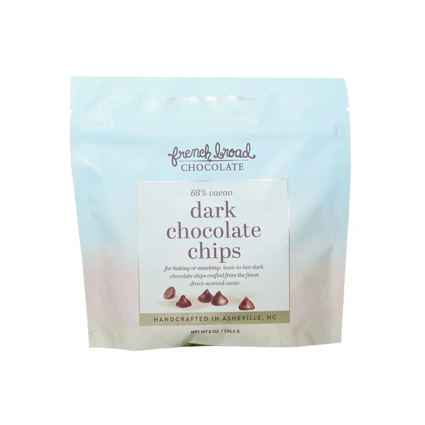 FRENCH BROAD 68% CACAO DARK CHOCOLATE CHIPS 8oz