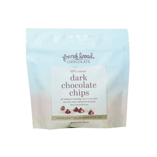 FRENCH BROAD 68% CACAO DARK CHOCOLATE CHIPS 8oz