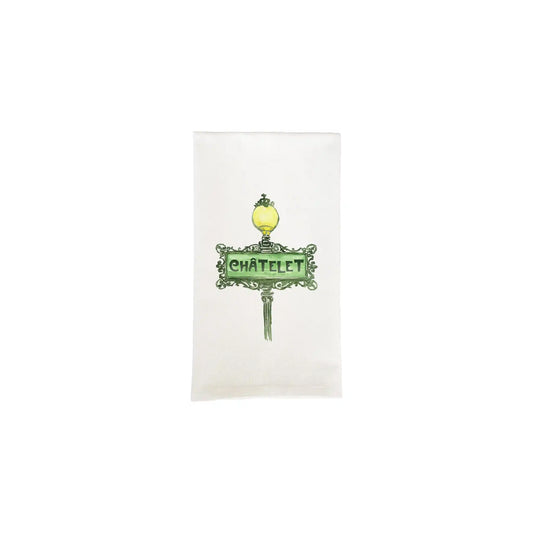 FRENCH GRAFFITI CHATELET PARIS METRO SIGN DISH TOWEL