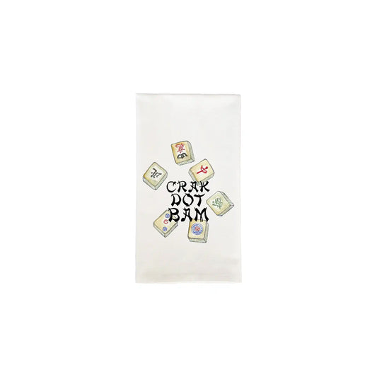 FRENCH GRAFFITI CRAK DOT BAM MAHJONG TILES DISHTOWEL