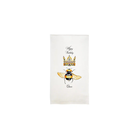 FRENCH GRAFFITI HAPPY BIRTHDAY QUEEN BEE DISH TOWEL