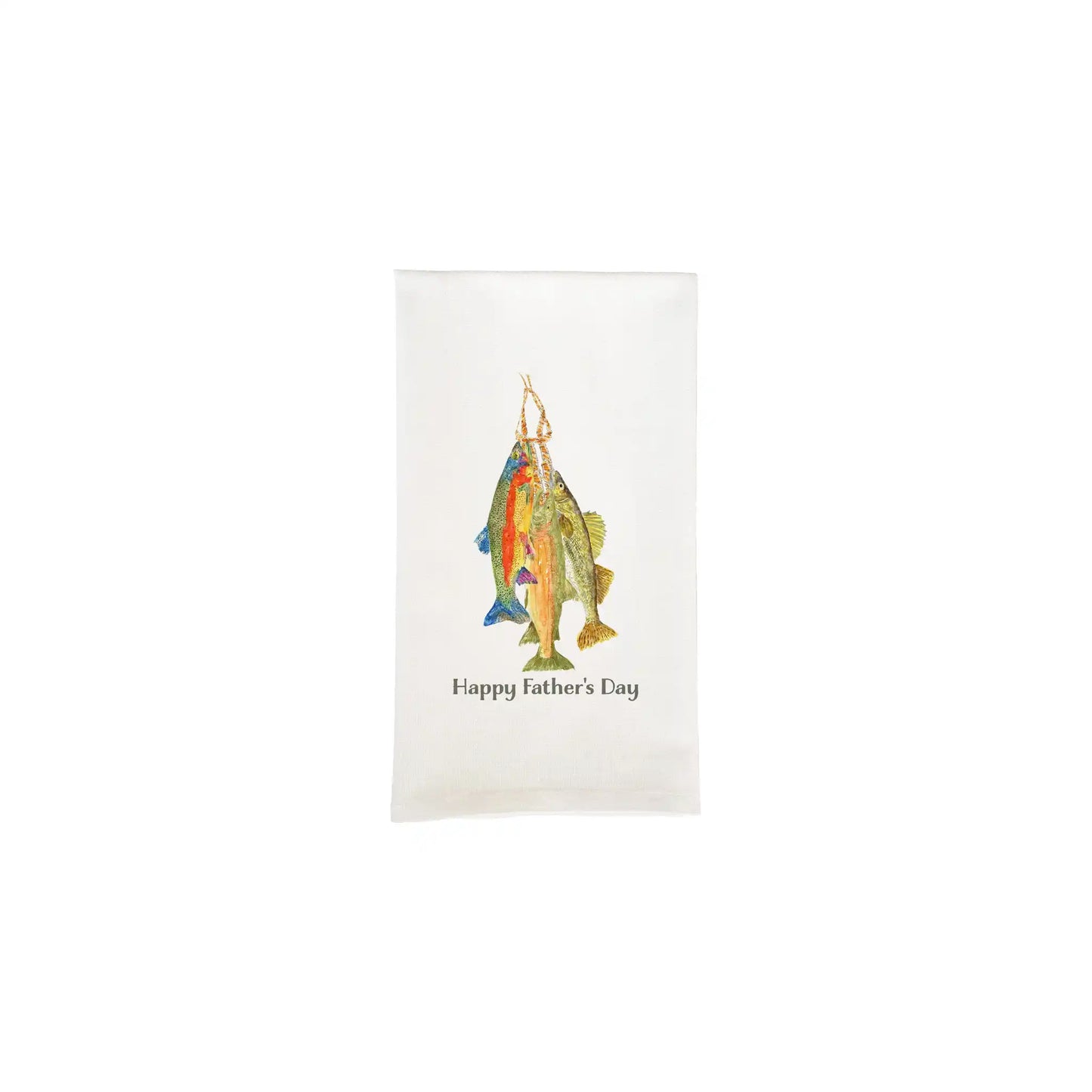 FRENCH GRAFFITI HAPPY FATHER'S DAY CATCHING LAKE FISH DISH TOWEL
