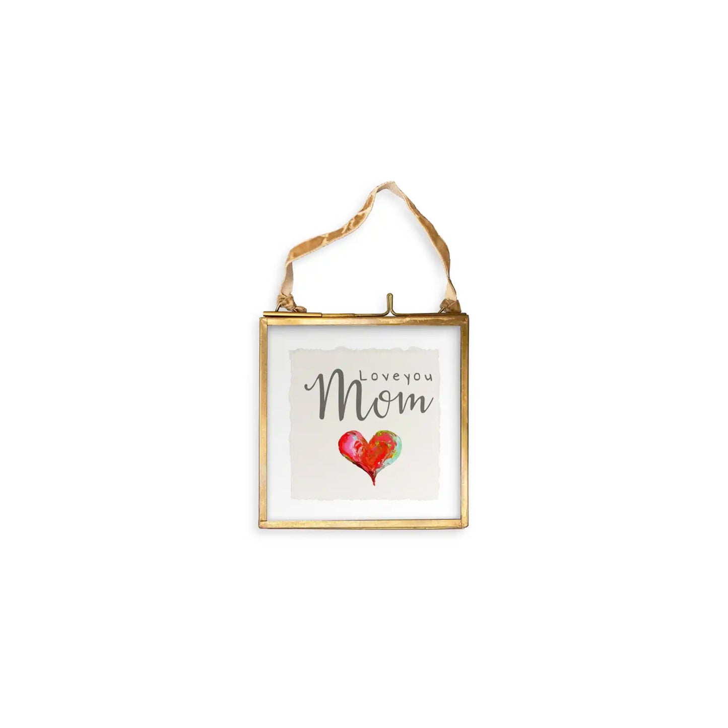 FRENCH GRAFFITI "LOVE YOU MOM" BRASS ORNAMENT
