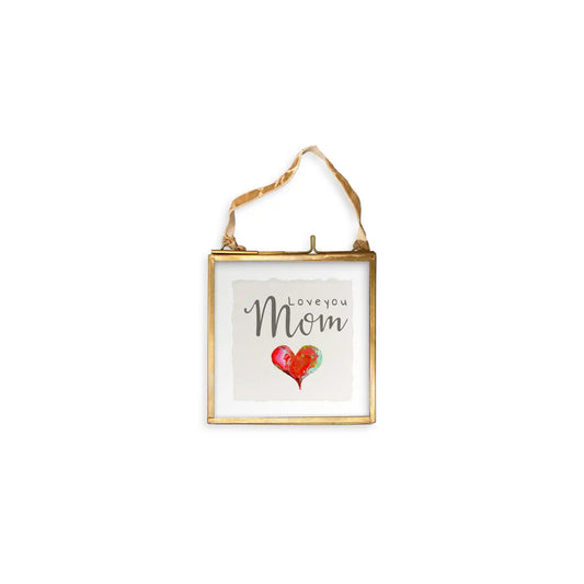 FRENCH GRAFFITI "LOVE YOU MOM" BRASS ORNAMENT