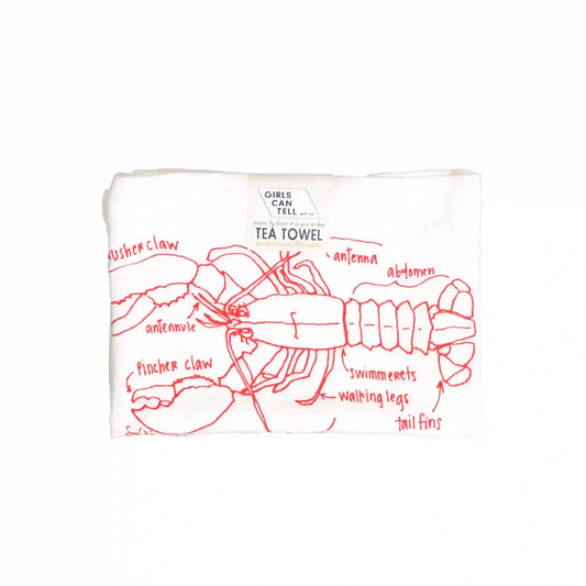 GIRLS CAN TELL LOBSTER TEA TOWEL