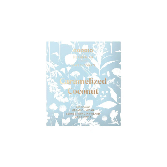 GOODIO 49% CACAO CHOCOLATE WITH CARAMELIZED COCONUT 48g