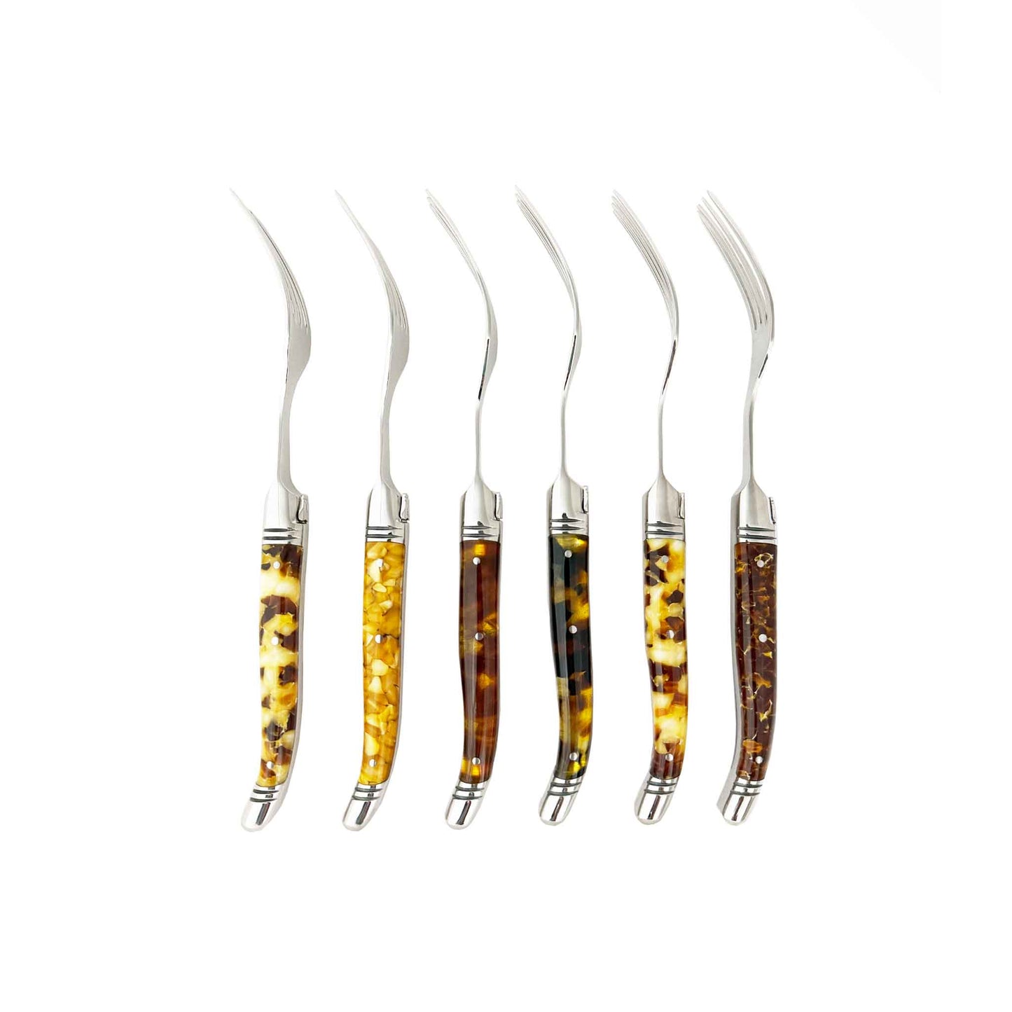 GOYON CHAZEAU 6 FORKS SET IN NOUGAT ACRYLIC
