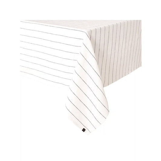 HAOMY CALVI II LINEN-COTTON TABLECLOTH - BLANC (63" X 98")