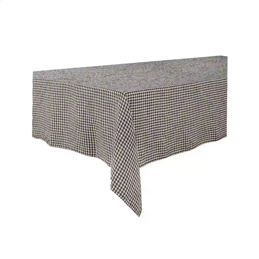 HAOMY PIANA II LINEN-COTTON TABLECLOTH - CHARBON (63" X 98")