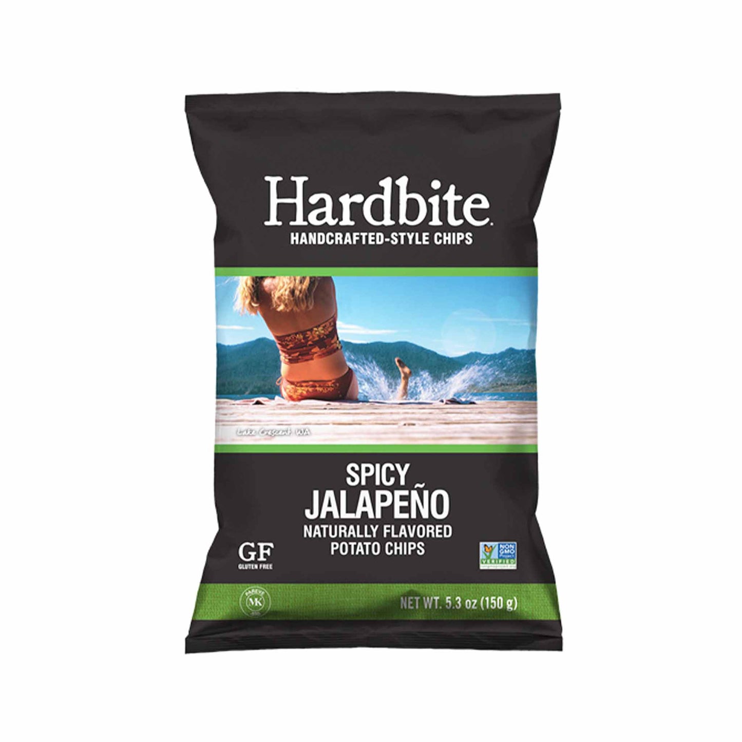 HARDBITE GLUTEN FREE SPICY JALAPENO FLAVORED POTATO CHIPS 5.2oz