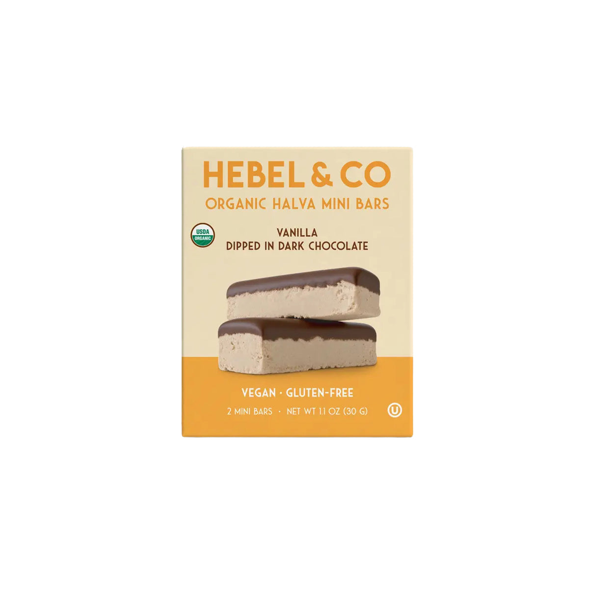 HEBEL & CO VANILLA HALVA DIPPED IN DARK CHOCOLATE 30g