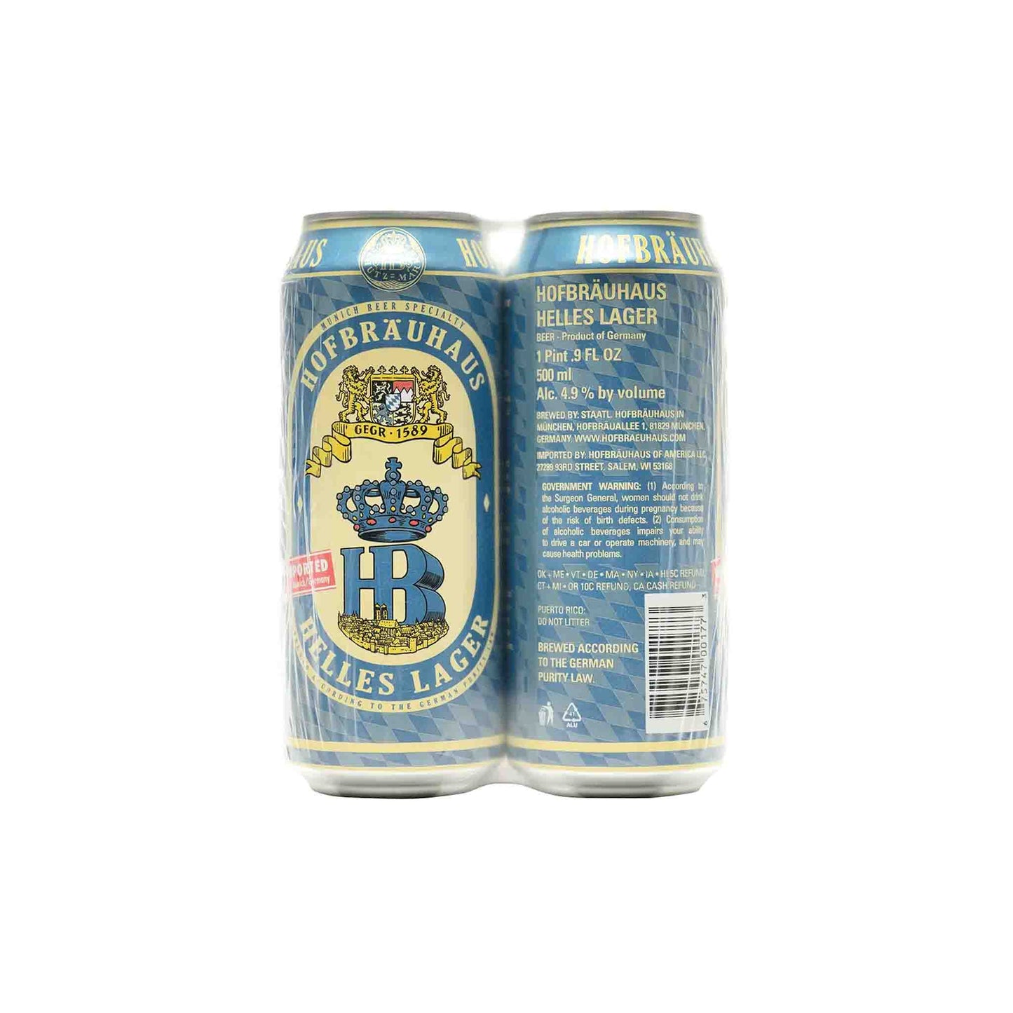 HOFBRAUHAUS HELLES LAGER 4PK