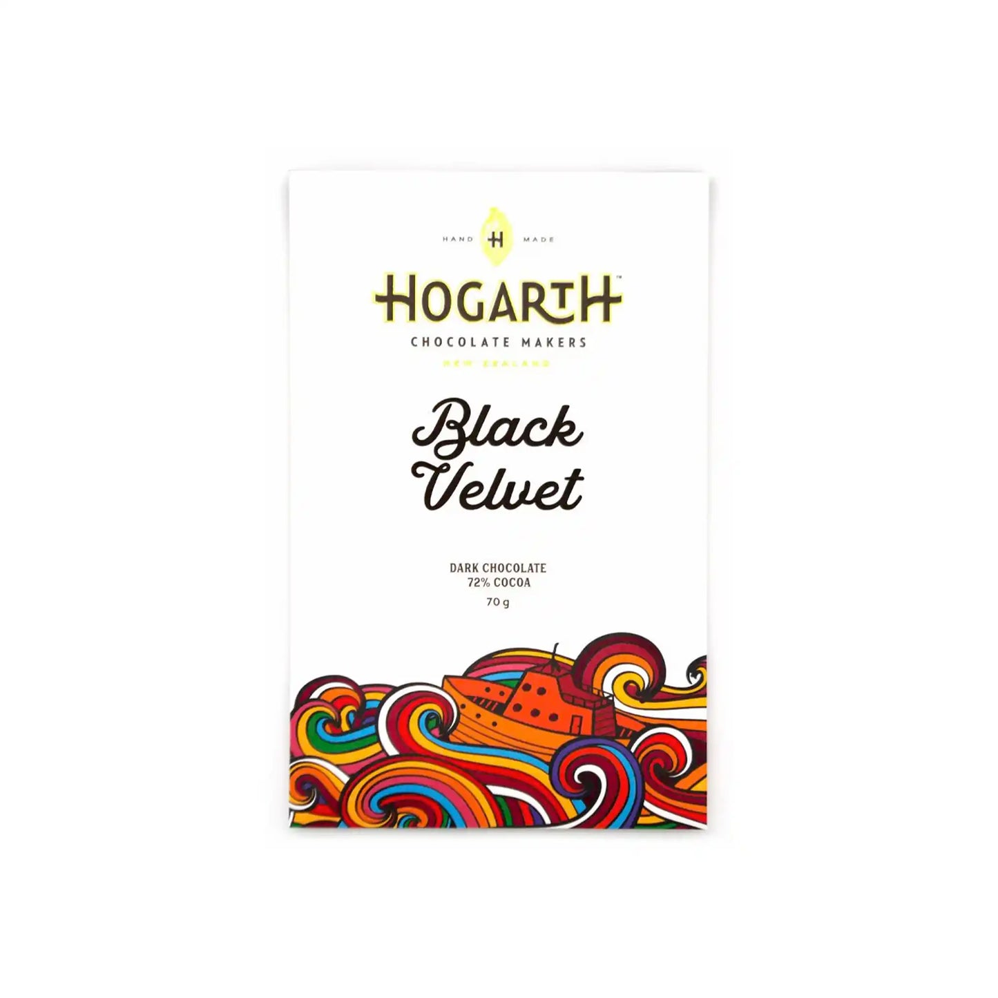 HOGARTH BLACK VELVET 72% DARK CHOCOLATE 70G